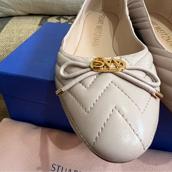 STUART WEITZMAN Hillia In Latte Light Beige Nappa Quilted Leather US10 AA - Picture 7 of 17